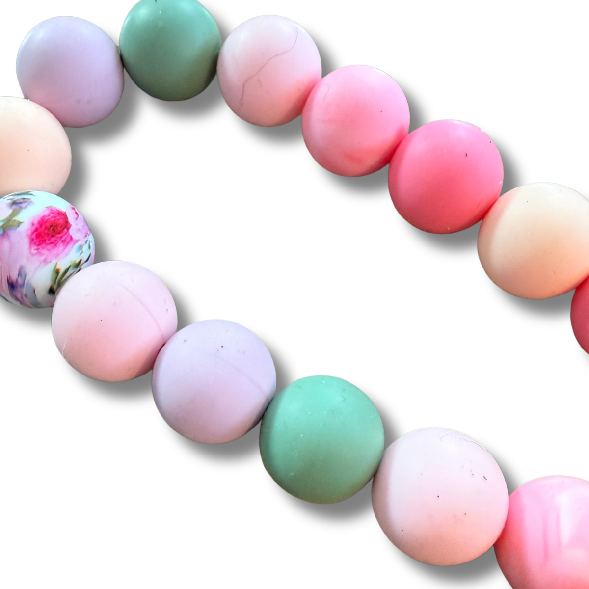 English Rose Silicone Beaded Dog Necklace