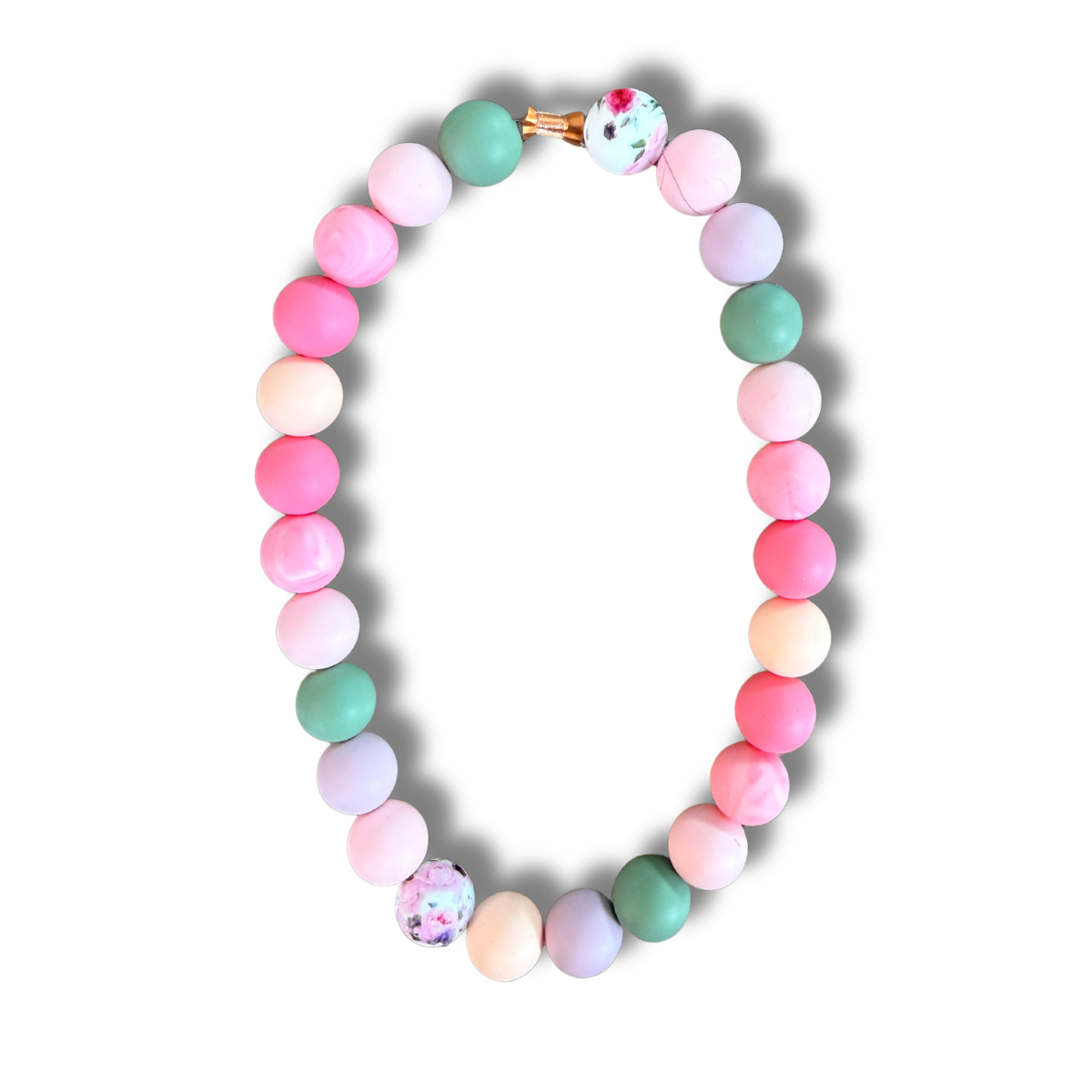 English Rose Silicone Beaded Dog Necklace