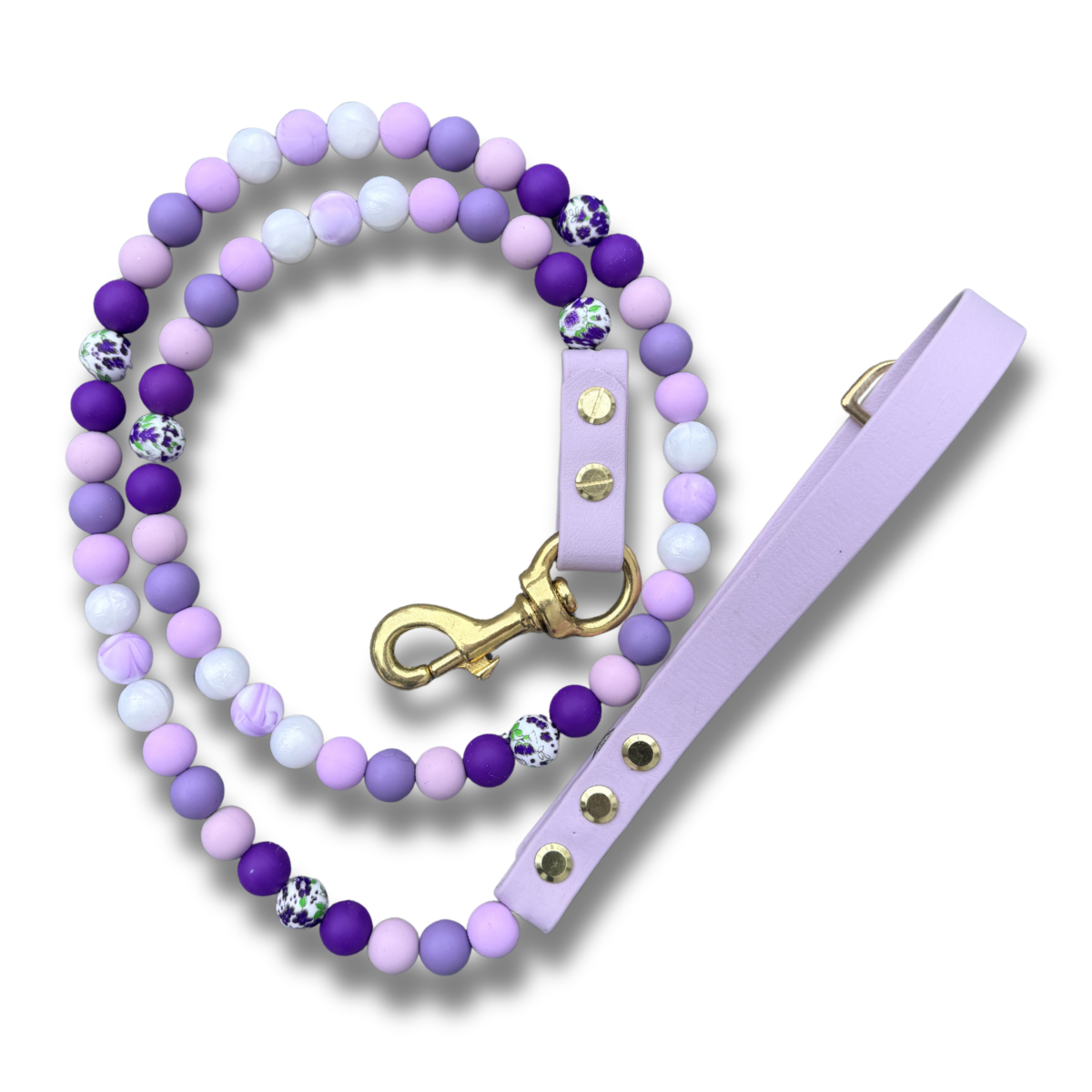 Lavender Fields Beaded Dog Leash
