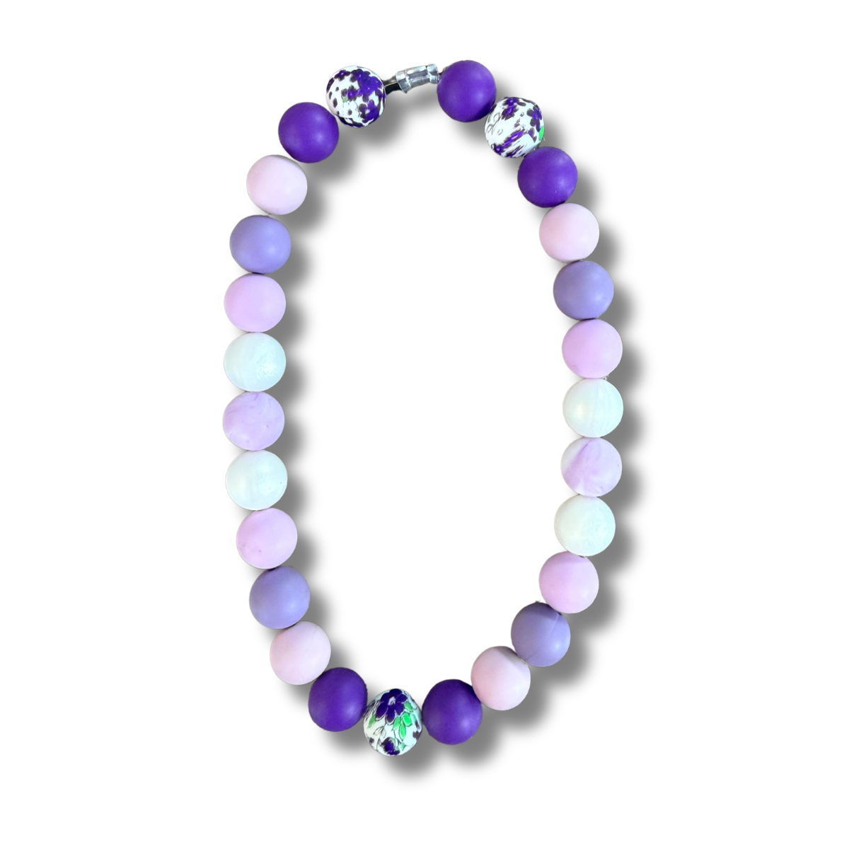 Lavender Fields Silicone Beaded Dog Necklace