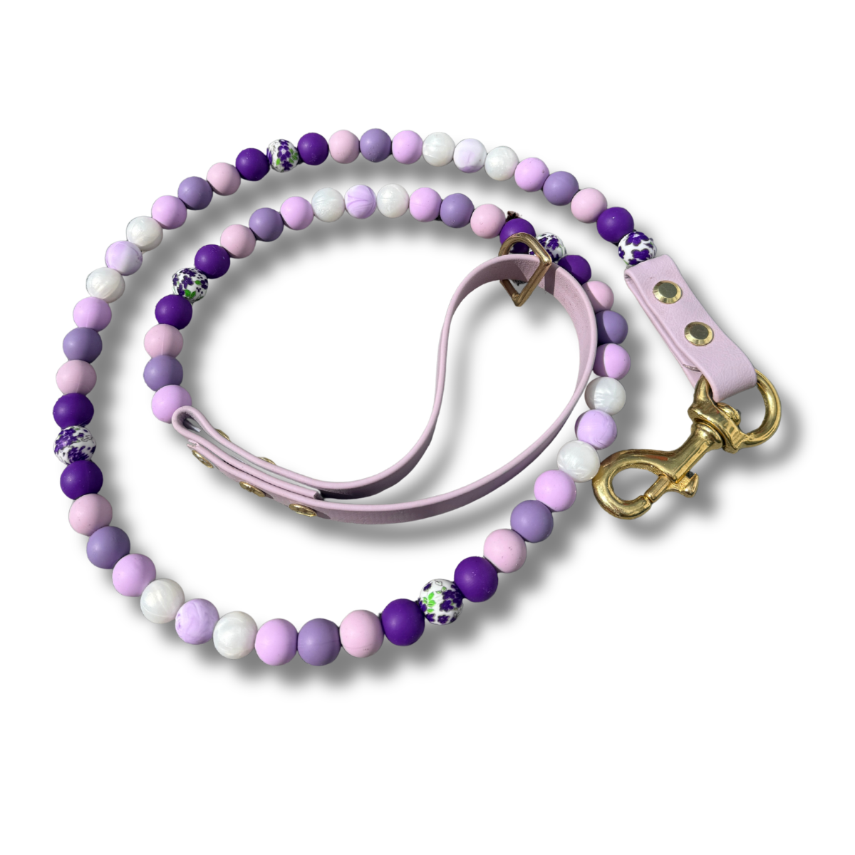 Lavender Fields Beaded Dog Leash
