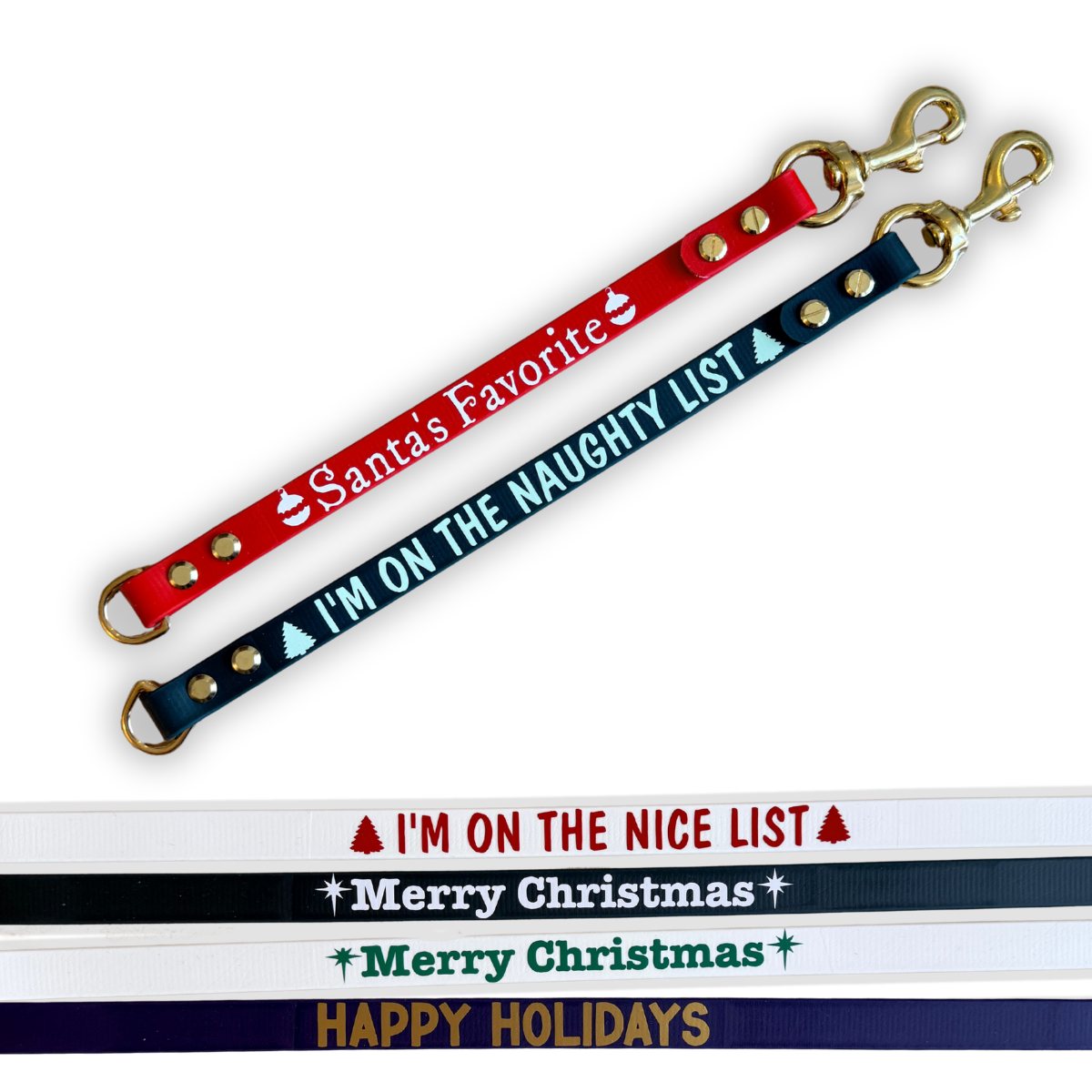 Christmas Biothane® Leash Extenders | Leash Wrap Alternative
