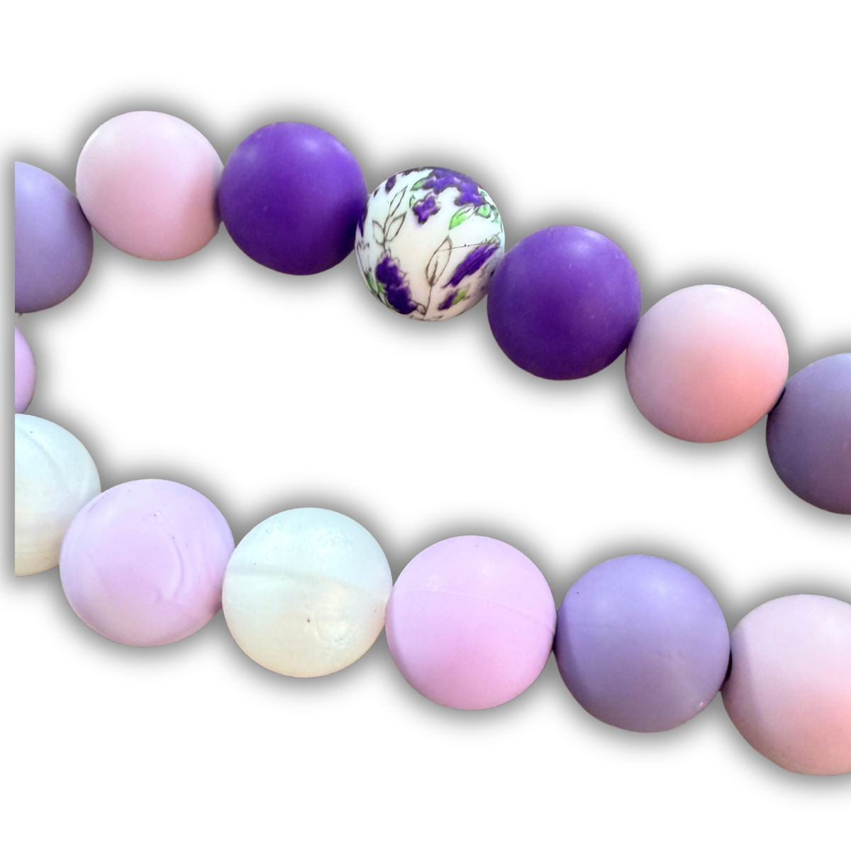 Lavender Fields Silicone Beaded Dog Necklace