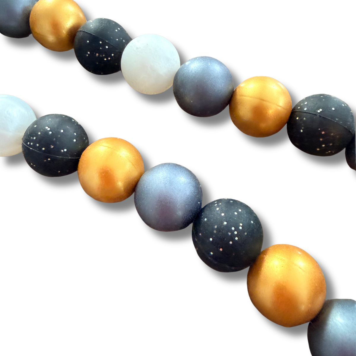 Black Tie Silicone Beaded Dog Necklace