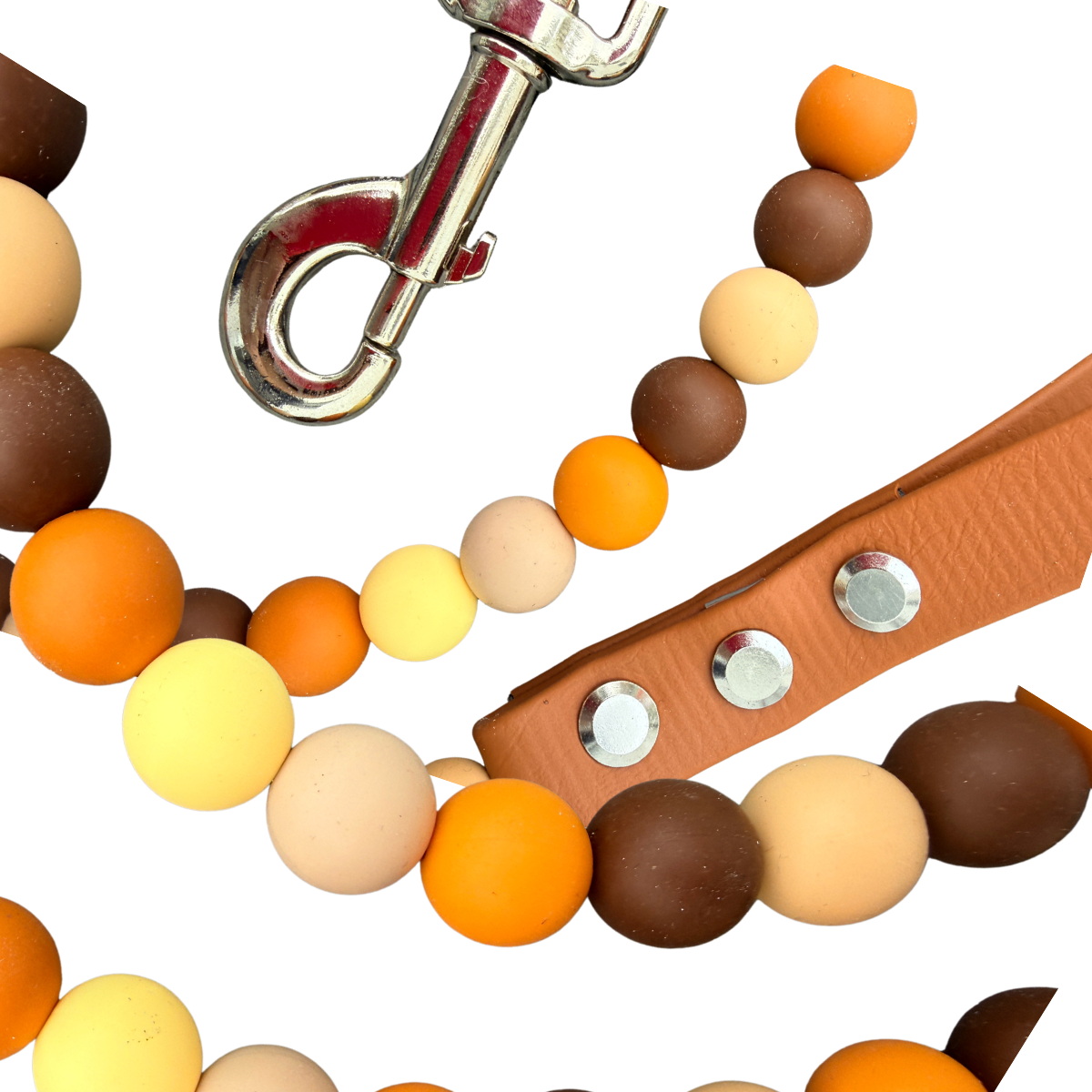 Pumpkin Spice Waterproof Beaded Dog Leash