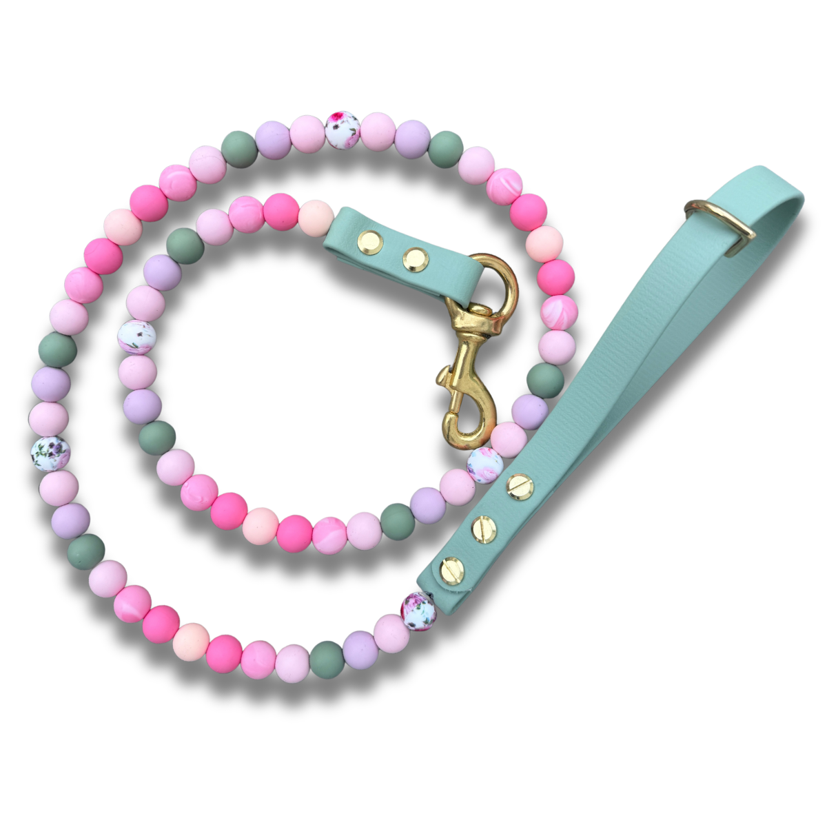 English Rose Waterproof Beaded Dog Leash