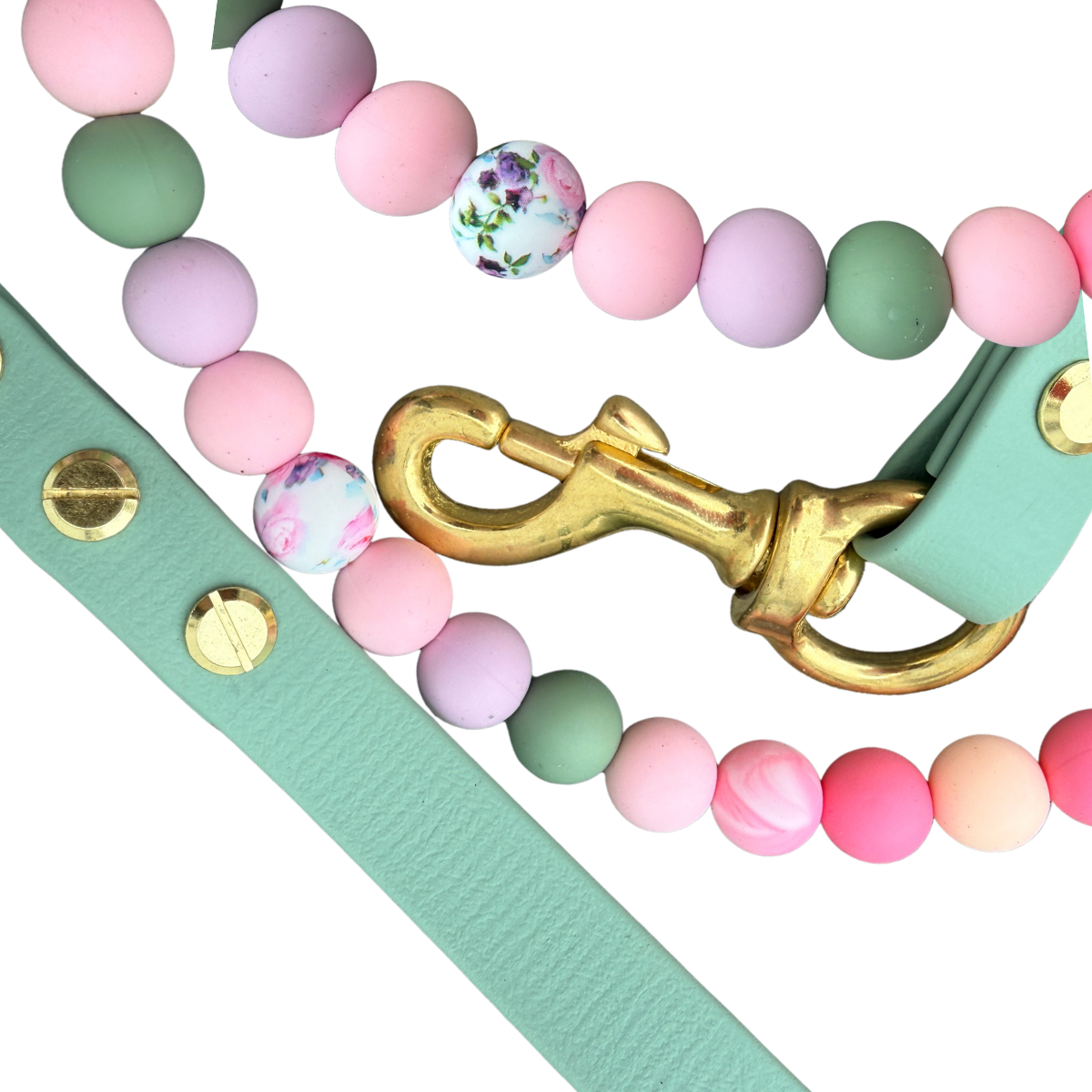 English Rose Waterproof Beaded Dog Leash