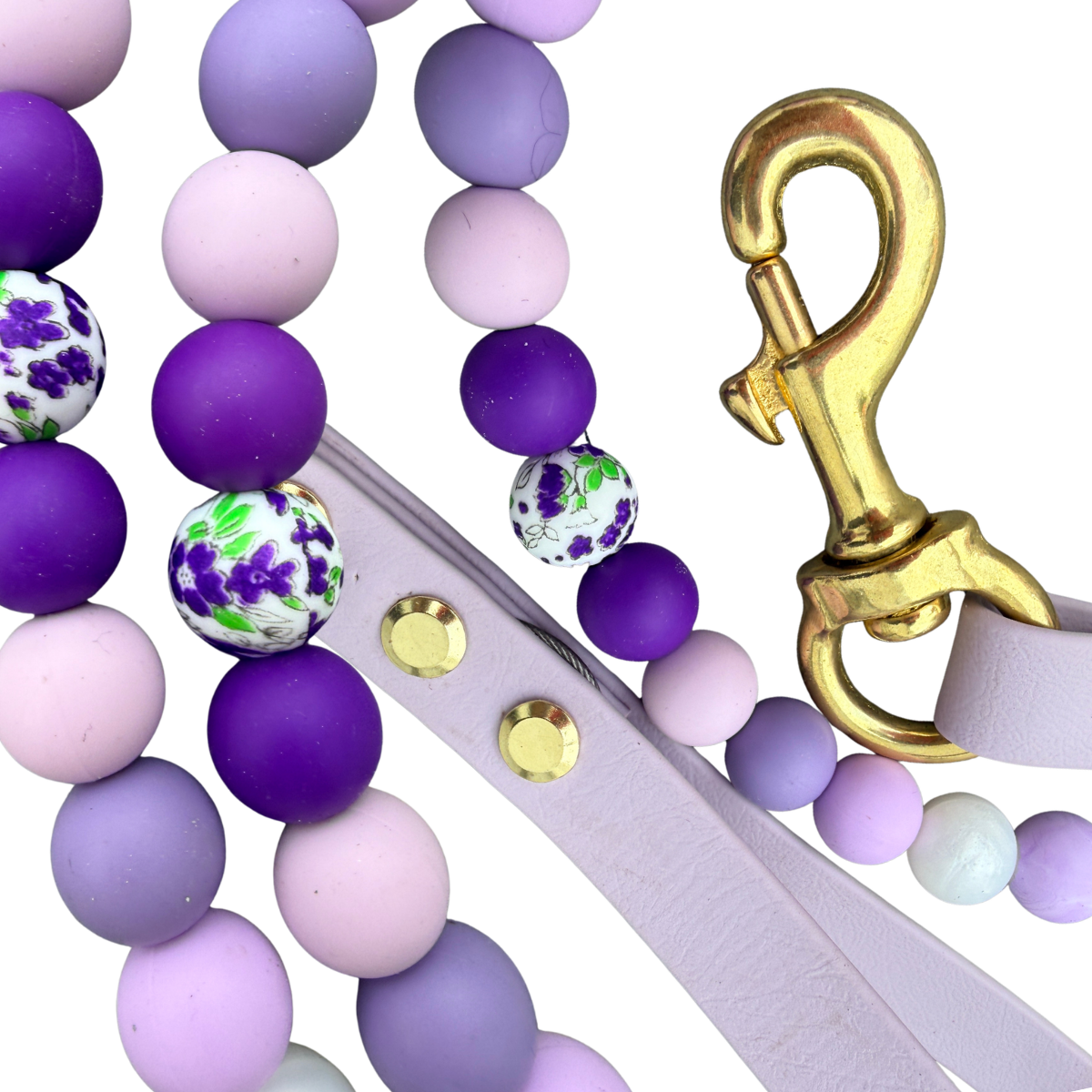 Lavender Fields Beaded Dog Leash